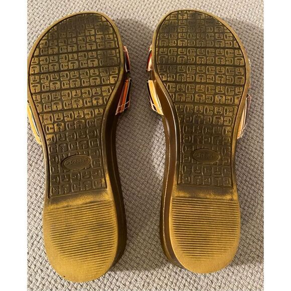 Dr.Scholls 8M Colorful  Striped Slip On Faux Wood Sandals - Picture 9 of 10